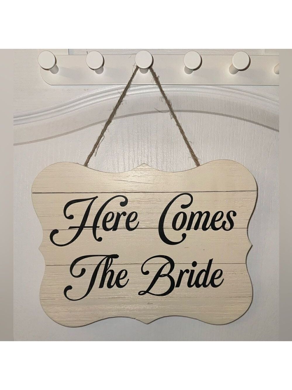 Wooden Here Comes the Bride Sign